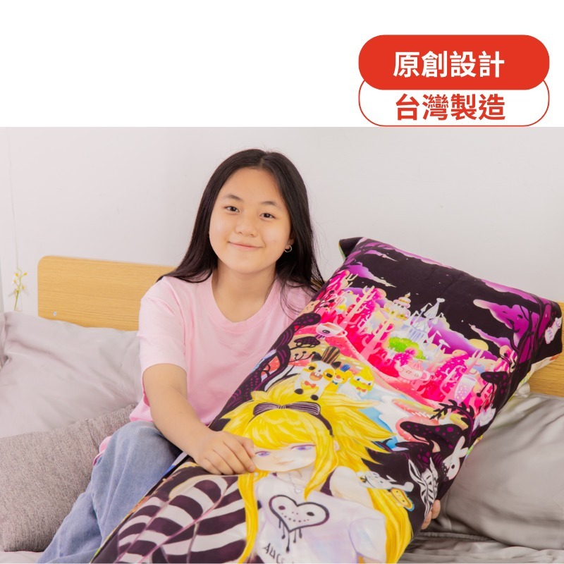 CINN × Alice misA Reversible Bolster Pillowcase – “Tabletop White City” & “Night Carnival”｜150×50 cm｜Zip Closure｜Eco‑Print｜Made in Taiwan, , large