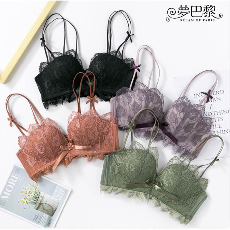 [夢巴黎]  薰衣草蕾絲雙肩帶內衣 細肩帶 美胸 美背內衣 無鋼圈內衣 爆乳內衣 集中內衣 蕾絲內衣 性感內衣 內衣 夢巴黎, , large