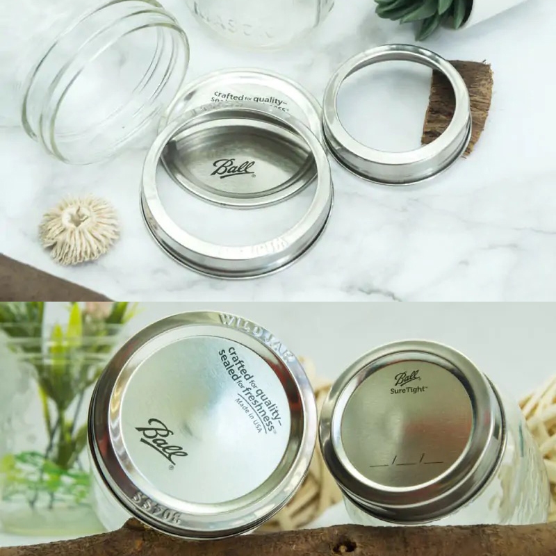 Wildjar Stainless Steel Band Ball Mason Jar for Regular Mouth, , large