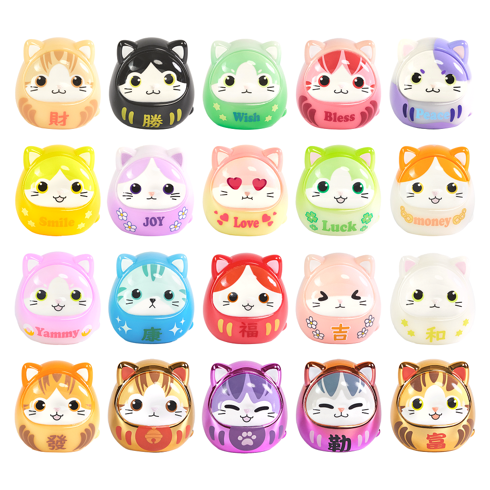 開運達摩貓咪簽筒系列, , large