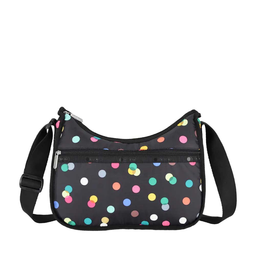 |快速出貨|Lesportsac Classic Hobo 經典斜背包/ 圓點漂浮氣球 黑色, , large