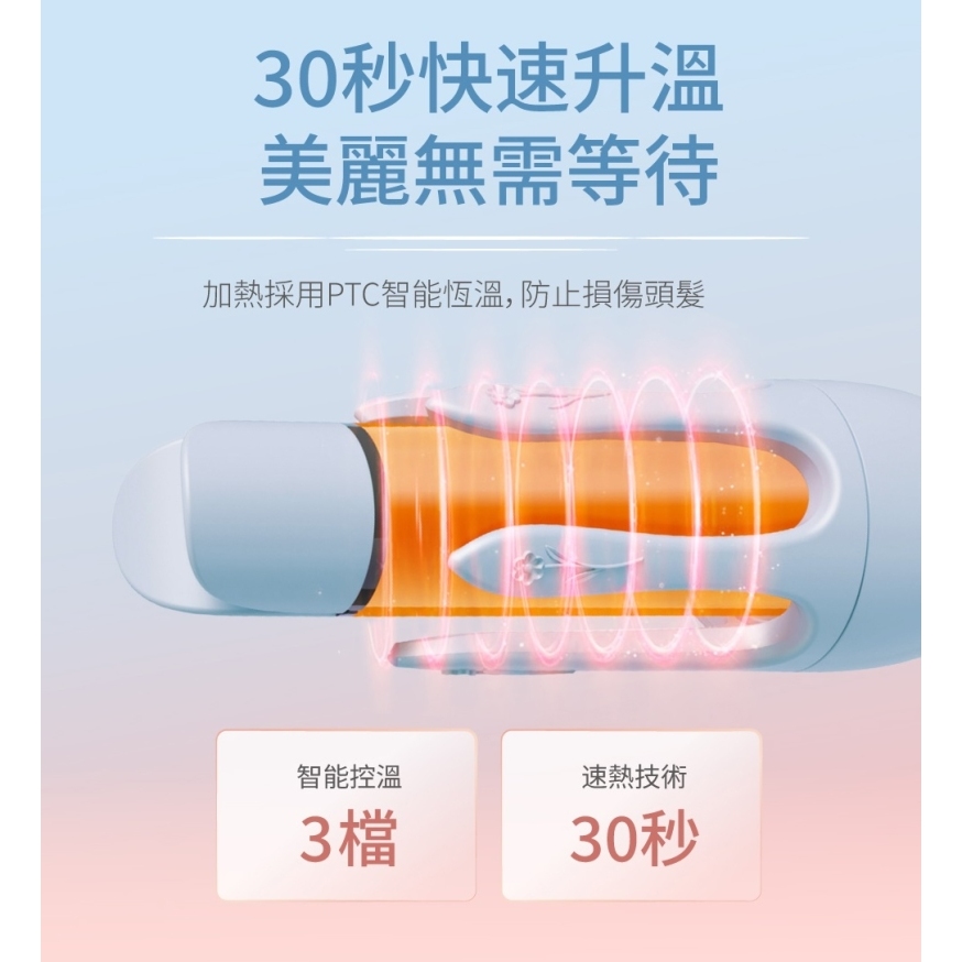 WHALL WS-201 負離子自動兩用捲髮棒 32mm 自動捲髮棒 直髮夾 捲髮器 電棒捲 公司貨, , large