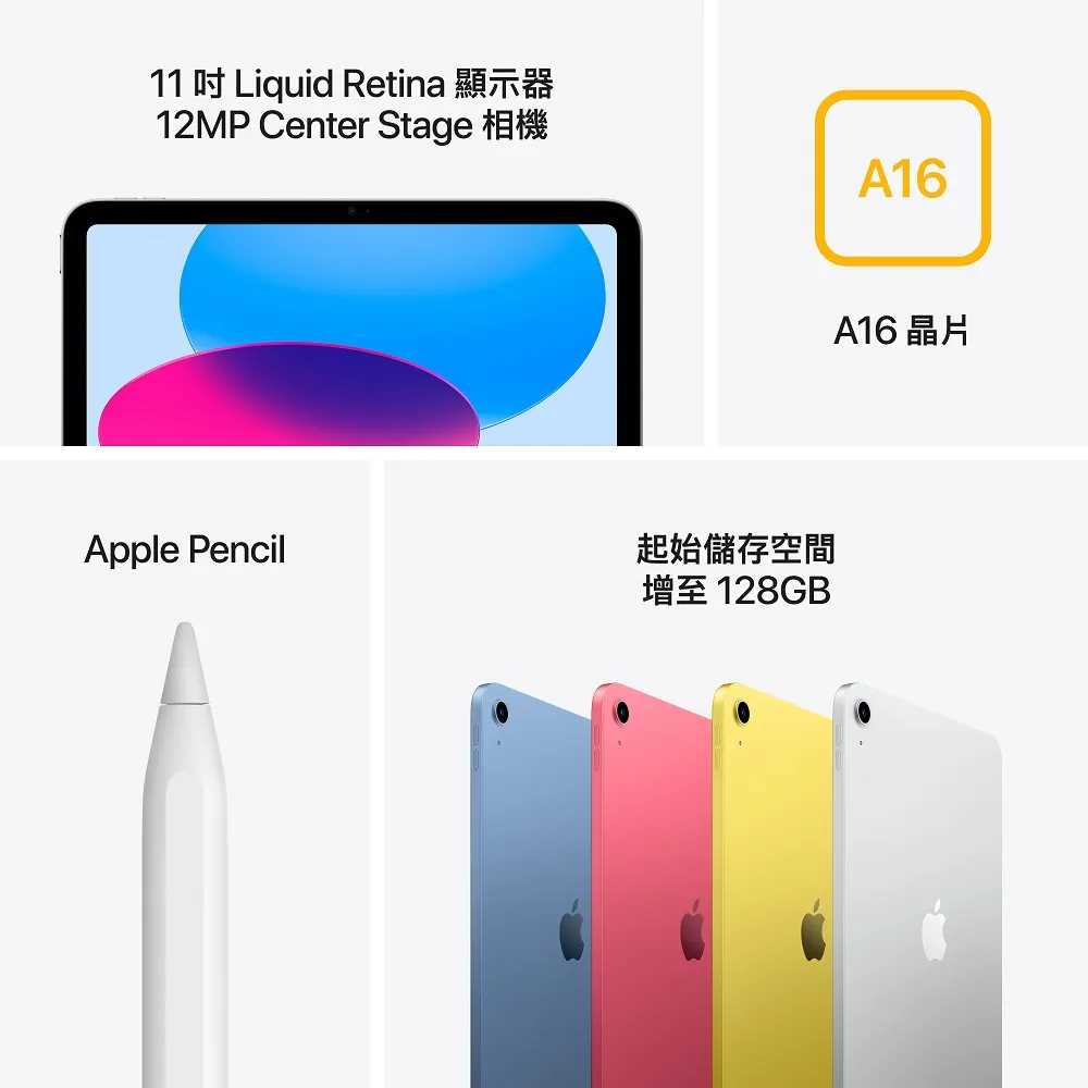Apple iPad A16 11代  128G WiFi  11吋平板電腦 _ 台灣公司貨 + 專用套夾, , large