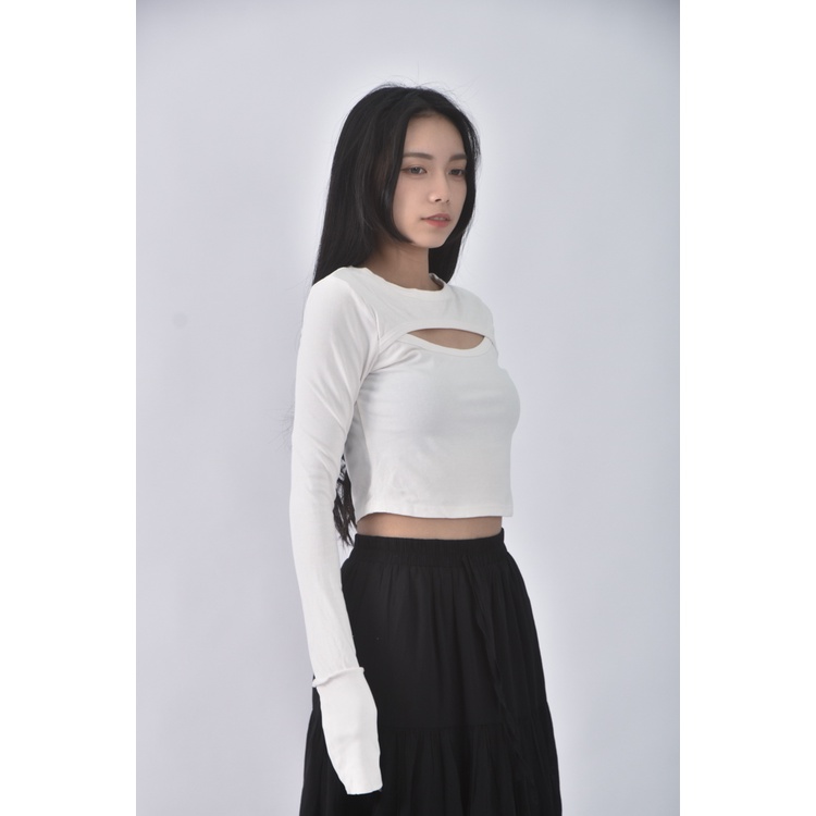 (S) 【安于晴Charlene私服】vptianch質感假兩件白色長袖上衣二手衣, , large