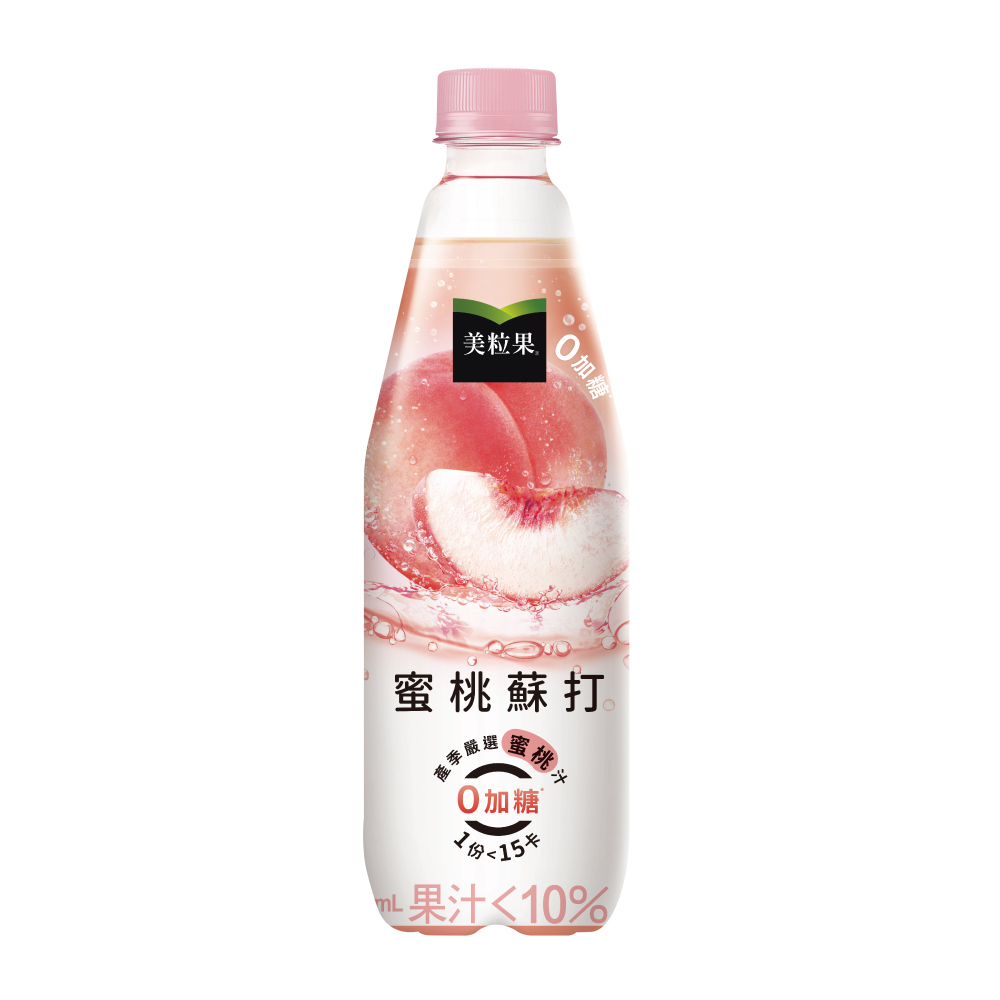 美粒果零加糖蜜桃蘇打500ml, , large