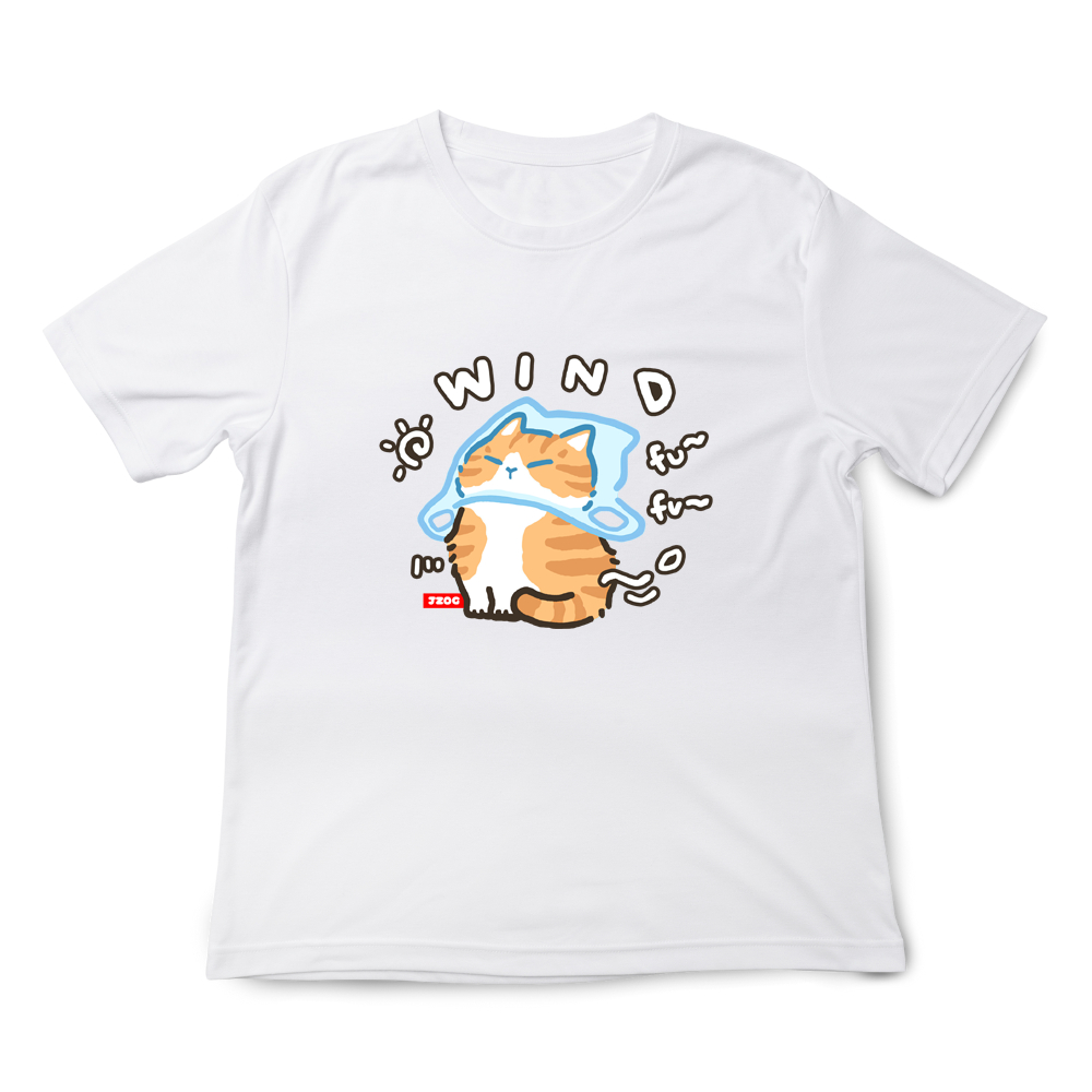 JZ TEE 橘貓與風 印花短袖T恤, , large