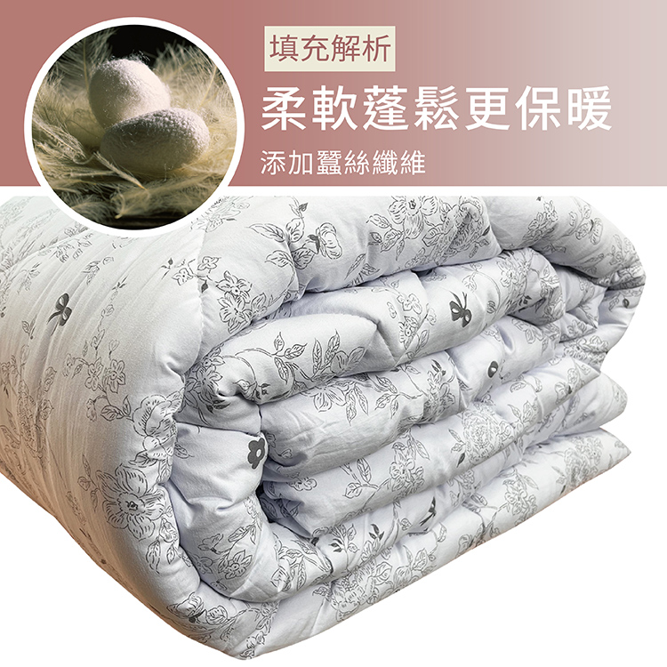 VICTORIA 石墨烯雙人抗菌可水洗蠶絲被/棉被胎, , large