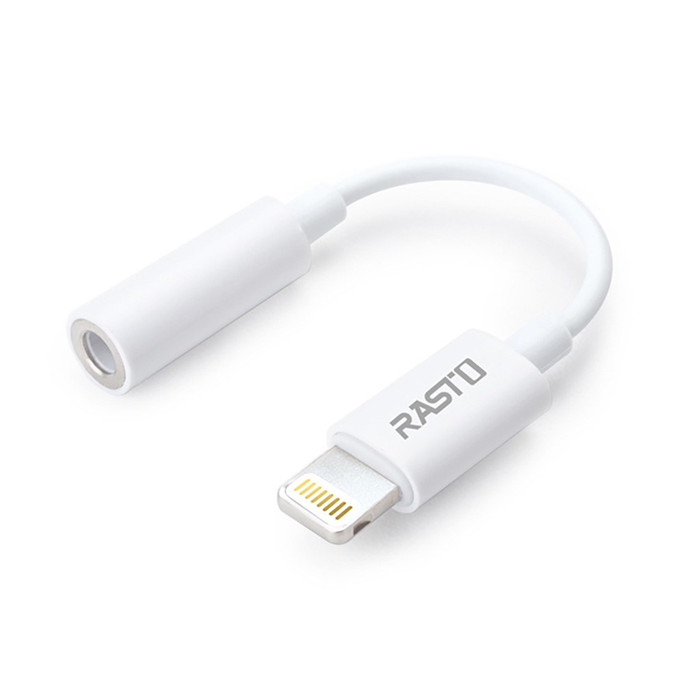RASTO RX25 Lightning to 3.5mm adapter cable Plug and play Compact and easy to carry, , large
