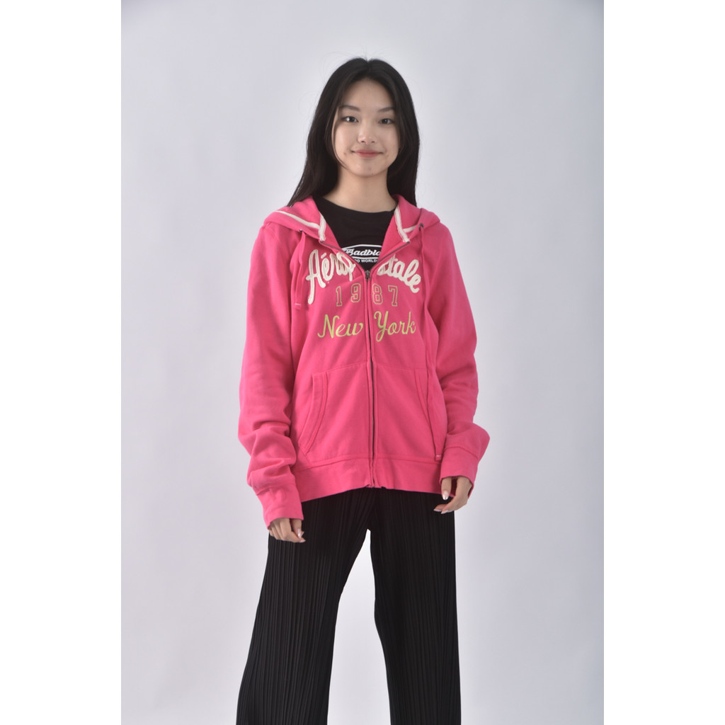 (XL) aeropostale棉質連帽粉色外套二手衣, , large
