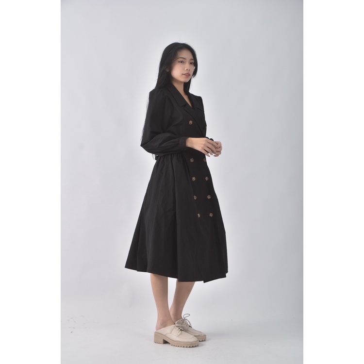 (M) cereal排扣黑色洋裝二手衣, , large