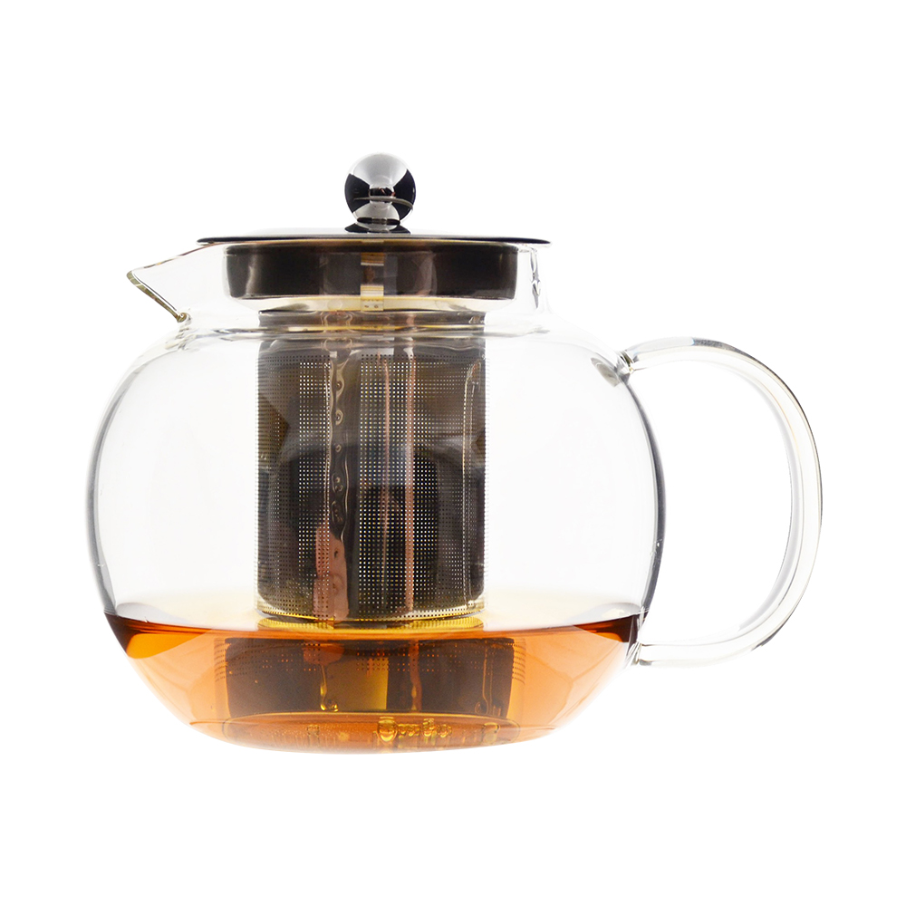 沏茶可直火玻璃濾泡茶壺-950ml-圓形-2入, , large