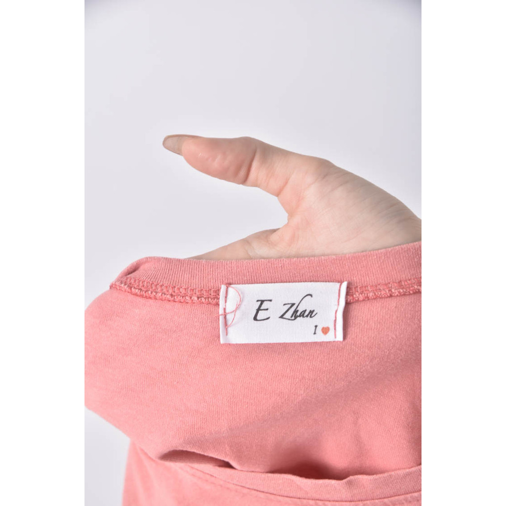 (XL) e zhan文字粉色長袖上衣二手衣, , large