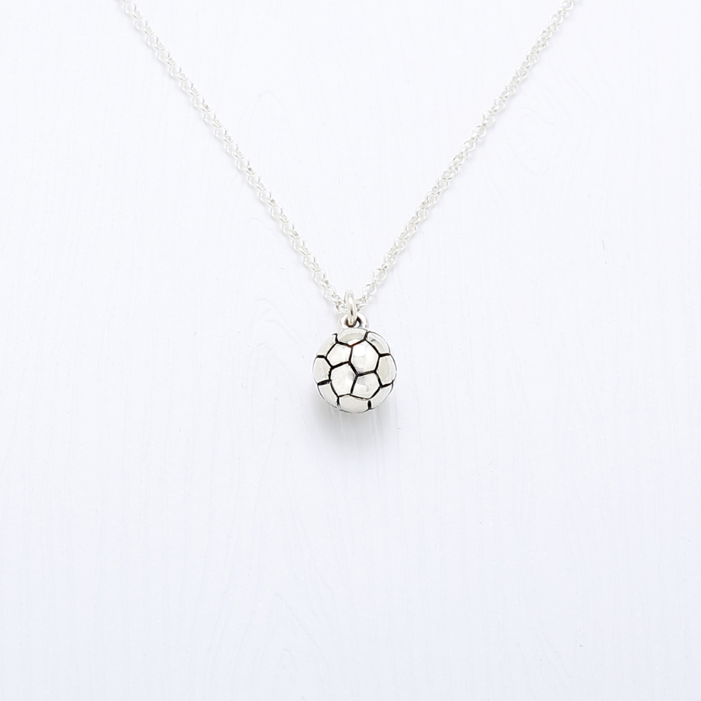 【Angel & Me】FIFA 世界盃 立體 足球 s925 純銀項鍊 生日禮物, , large