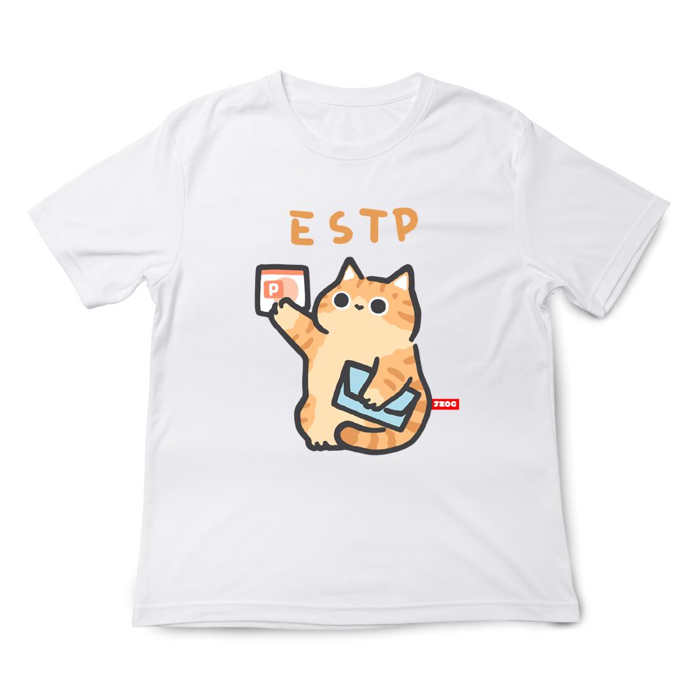 MBTI貓咪 ESTP-企業家 印花短袖, , large