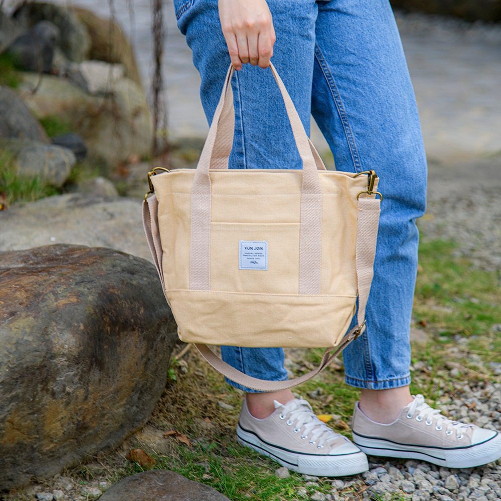 ■五金微鏽出清商品■ 帆布三用休閒托特包 手提 肩背 側背 夏日休閒風 帆布包, , large