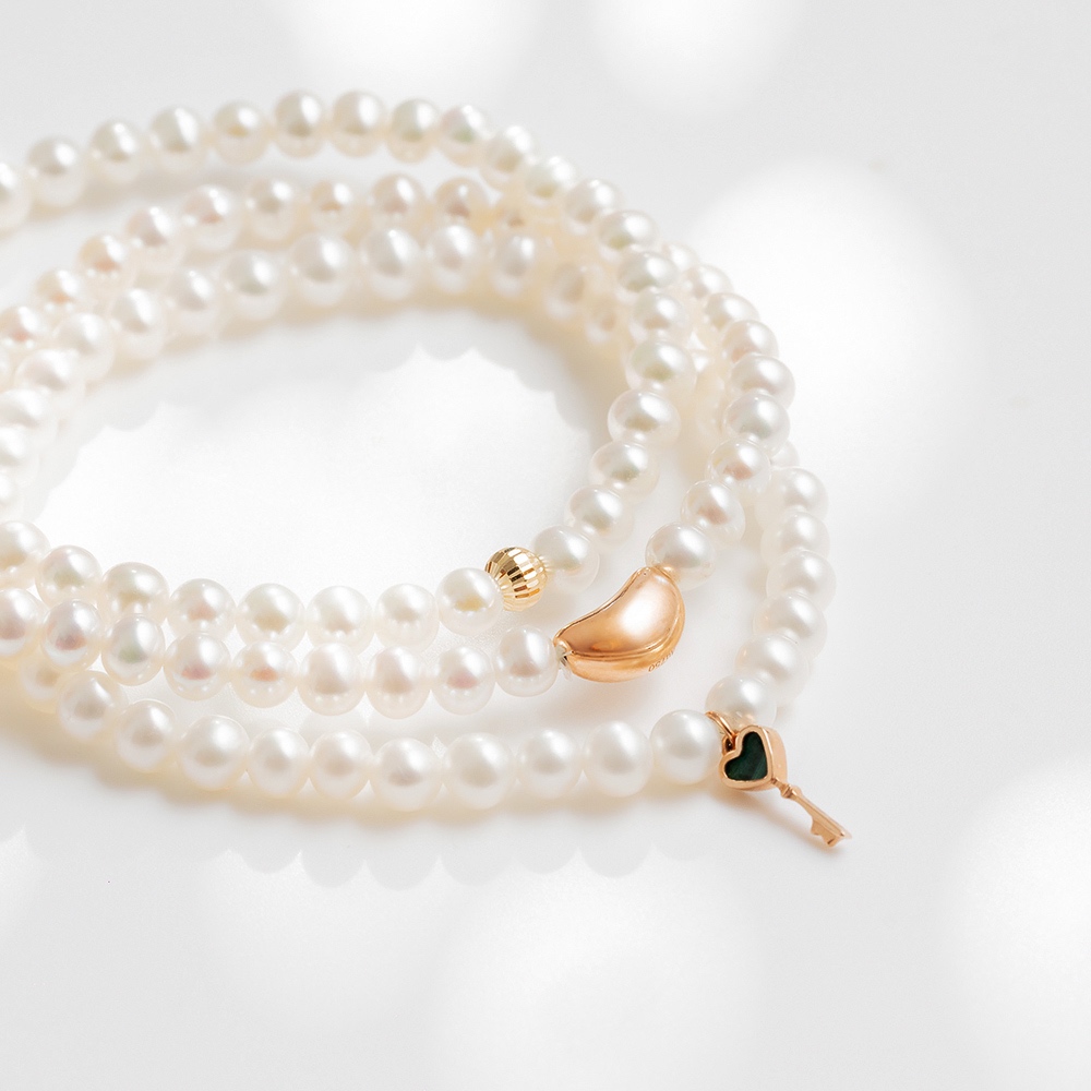 【18K金手鍊】A'jane 18K金 晨曦之珠 珍珠手鍊 A052503-004, , large