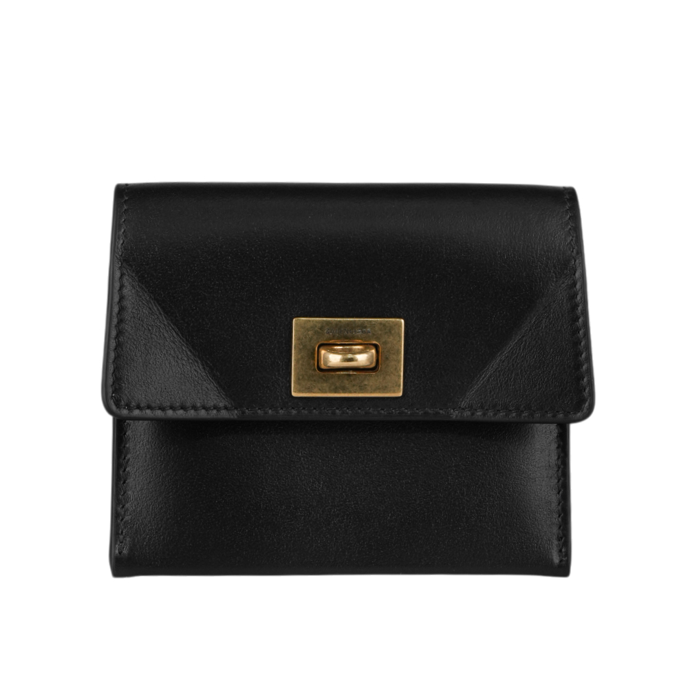 BALENCIAGA Rodeo 金釦平滑小牛皮卡片夾/黑色, , large