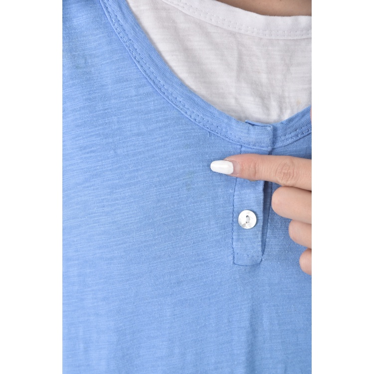 (S) collection j 3質感棉質純棉藍色長袖上衣二手衣, , large