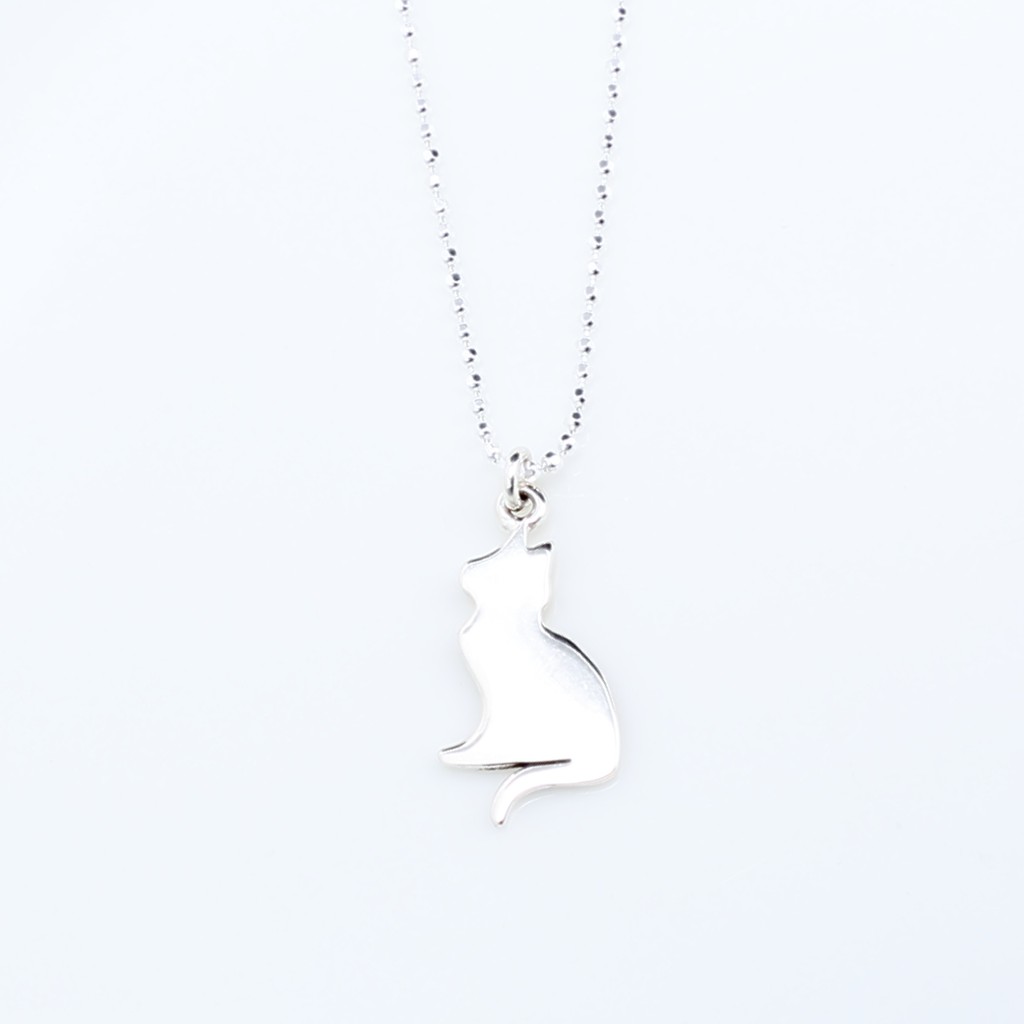 Cat Kitten Meow Meditation s925 sterling silver necklace Valentine Day gift