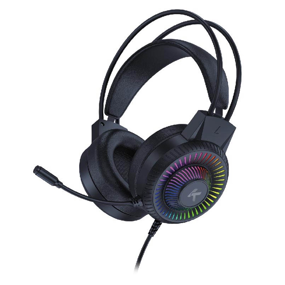 KTnet GM1000 全罩式電競LED耳機麥克風 4極插 + 3.5x2 靜態RGB燈光 沉浸式耳罩