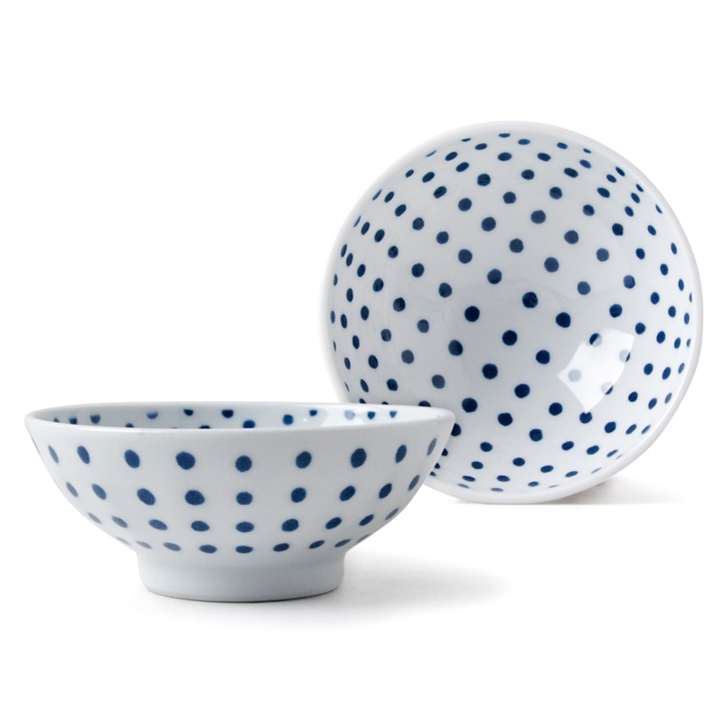 [豐名日本餐具] 4.0"輕量井 藍水玉 有田燒 / C04DB0-325-BB, , large