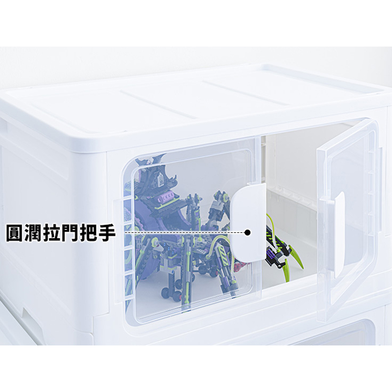 【Y HOUSE】Double-door folding storage box, stackable, double-door storage box, storage box, clothing storage, toy storage - one with wheels, , large