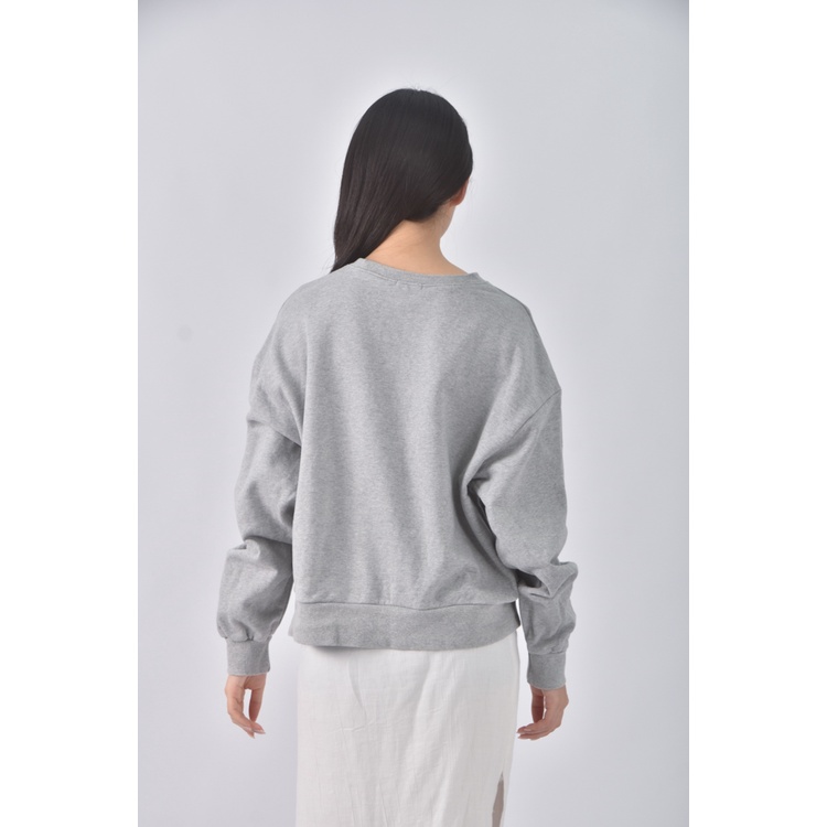 (XL) latte韓牌質感圓領灰色長袖上衣二手衣, , large