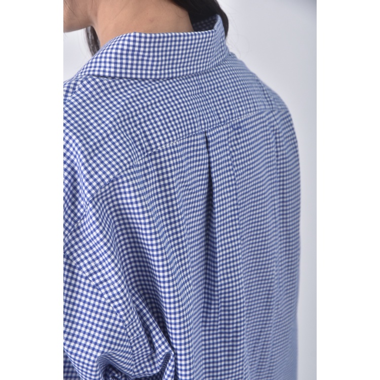 (L) ralph lauren質感格紋藍色襯衫上衣二手衣, , large
