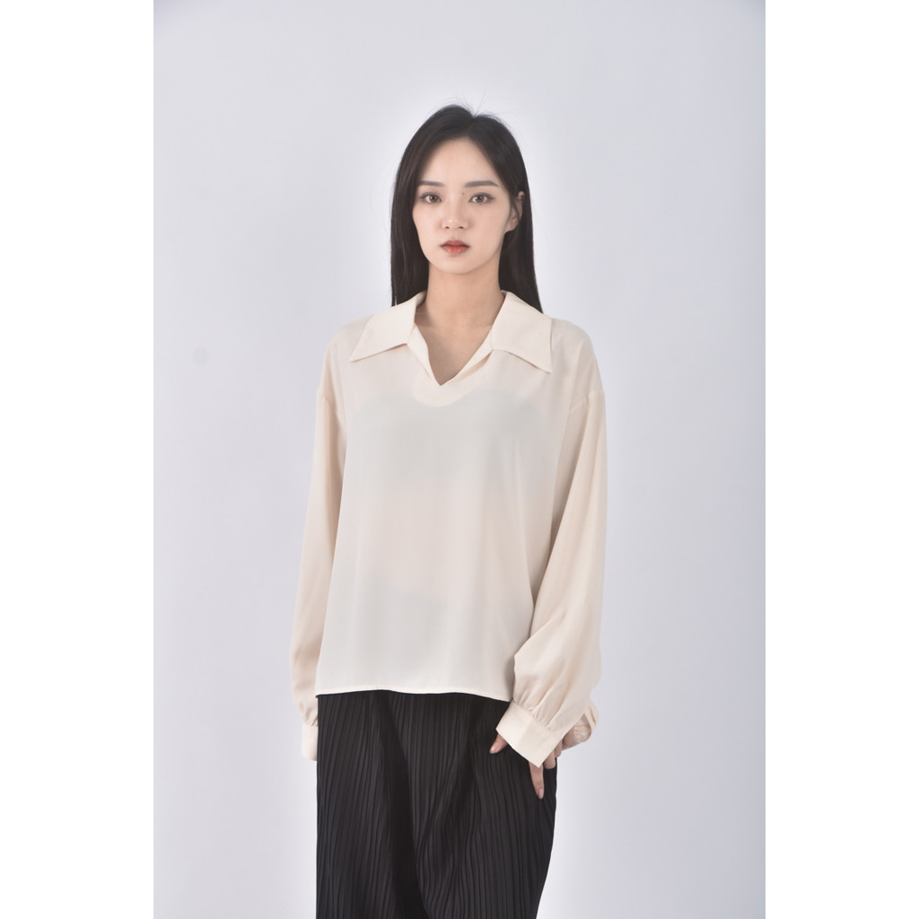 (XL) miss studio低領黃色長袖上衣二手衣, , large