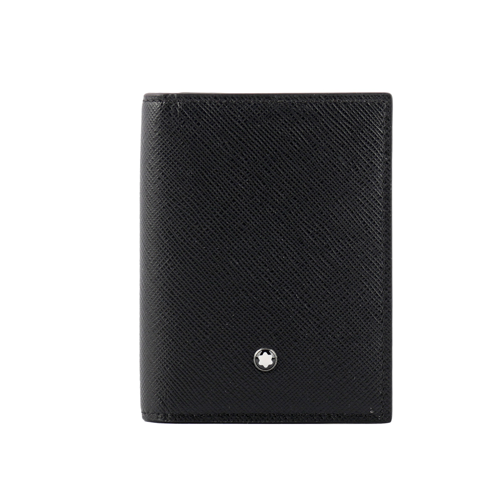 MONT BLANC Sartorial 匠心系列防刮牛皮對開卡片夾(黑色), , large