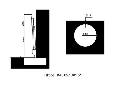 Thick Door Soft-Close Detachable Hinge, , large