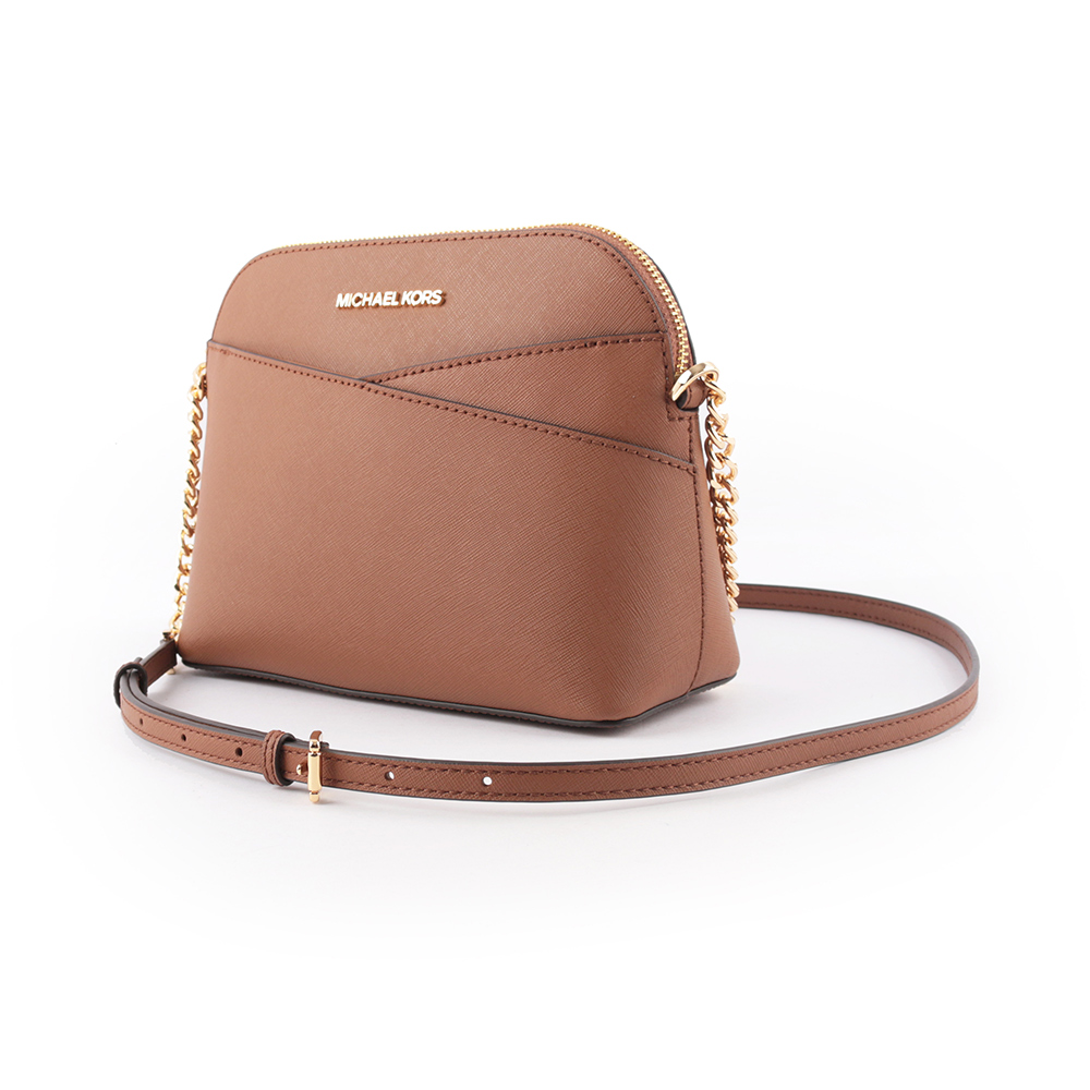 Michael Kors 金字防刮皮革口袋貝殼包/焦糖色, , large