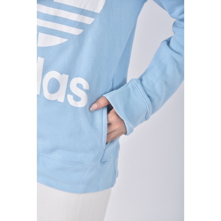(S) adidas質感棉質連帽藍色長袖上衣二手衣, , large