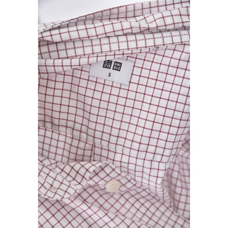 (S) uniqlo質感棉質純棉白色襯衫上衣二手衣, , large