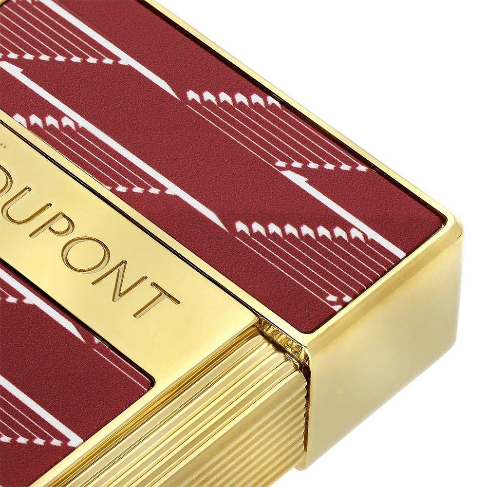 s.t.Dupont 都彭Monogram 1872 Biggy 漆面打火機-酒紅x金 025078B, , large