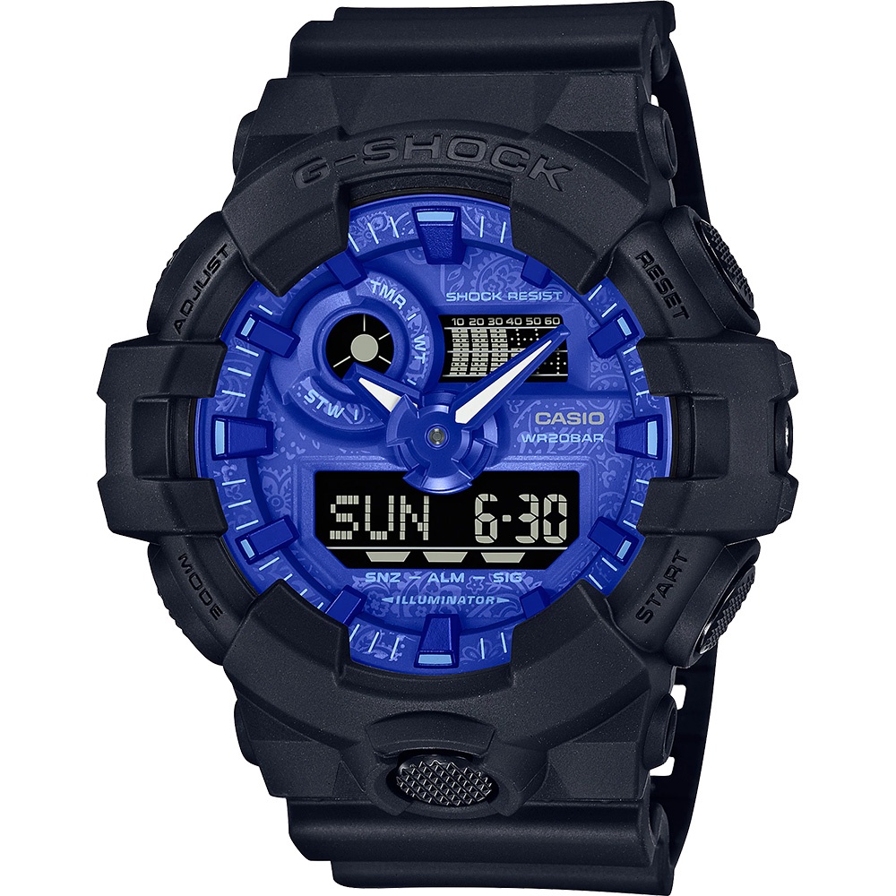 CASIO 卡西歐 G-SHOCK 藍色變形蟲系列手錶 GA-700BP-1A