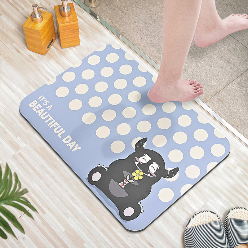 【怪獸】monster 20秒進階瞬吸 軟式珪藻土吸水地墊  (60x40cm) -點點我, , large