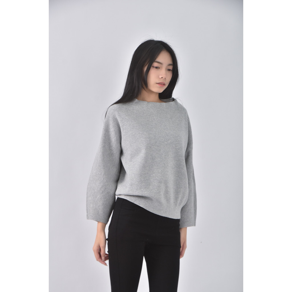 (XL) kumikyoku圓領灰色長袖上衣二手衣, , large