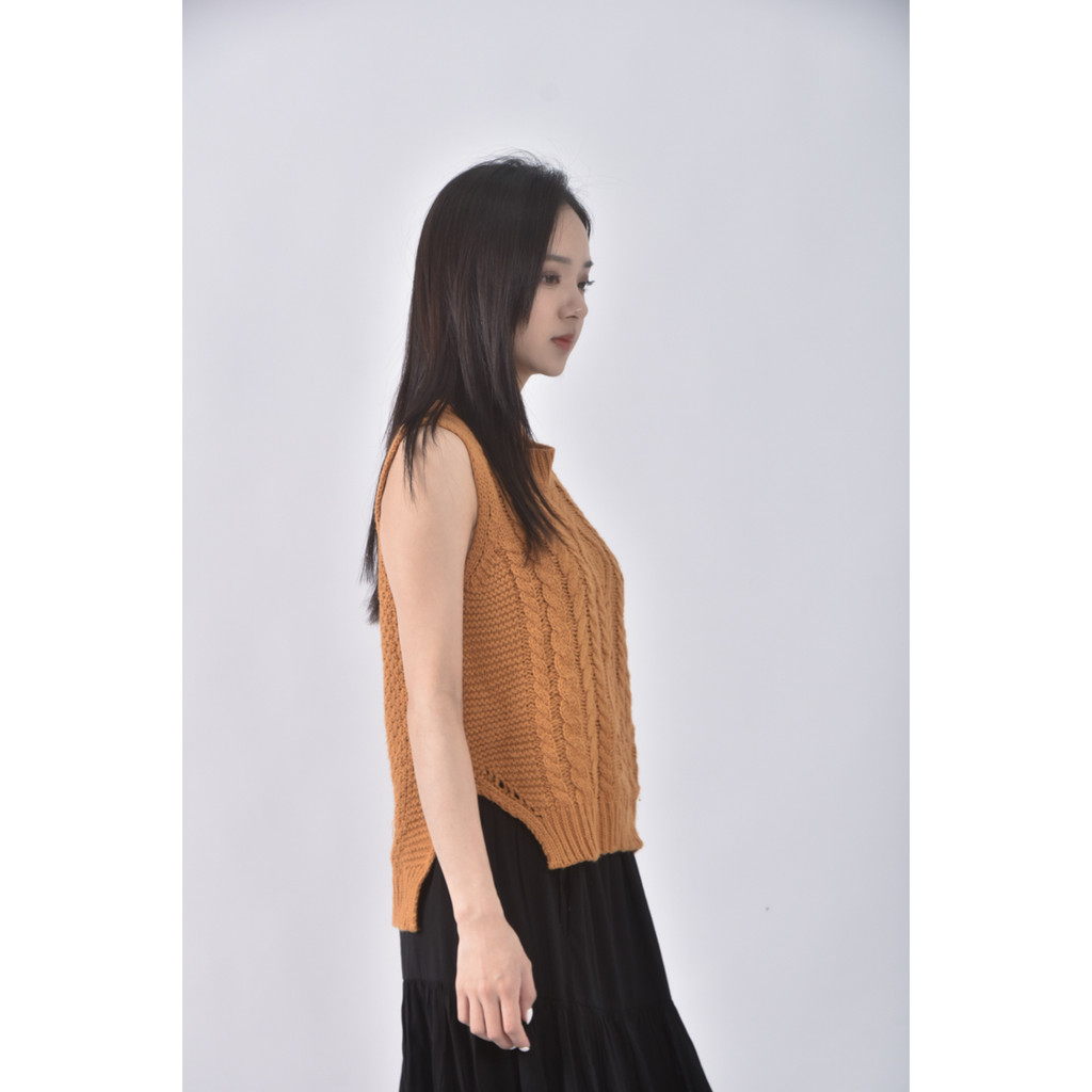 (S) 無袖黃色上衣二手衣, , large