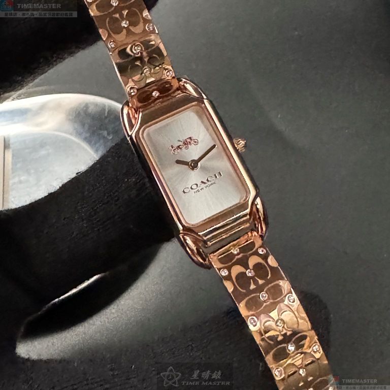 [星晴錶業]COACH手錶,18mm, 28mm,CH00200白色錶面玫瑰金錶殼玫瑰金色精鋼錶帶款, , large