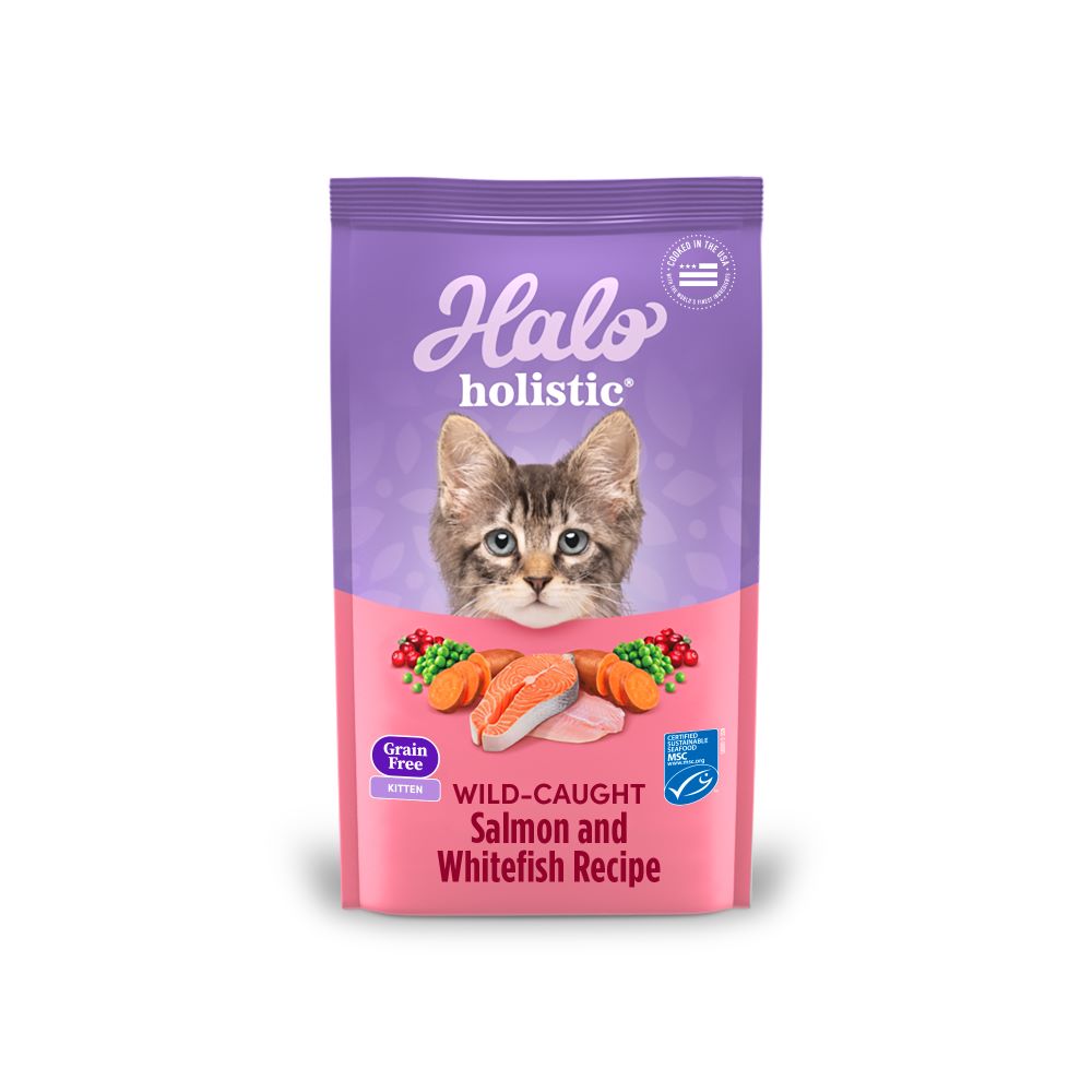 【拉拉寵物小舖】美國 HALO 嘿囉 貓飼料 幼貓鮭魚白魚6磅 無穀 低敏感 天然糧 WDJ推薦 高含肉量, , large