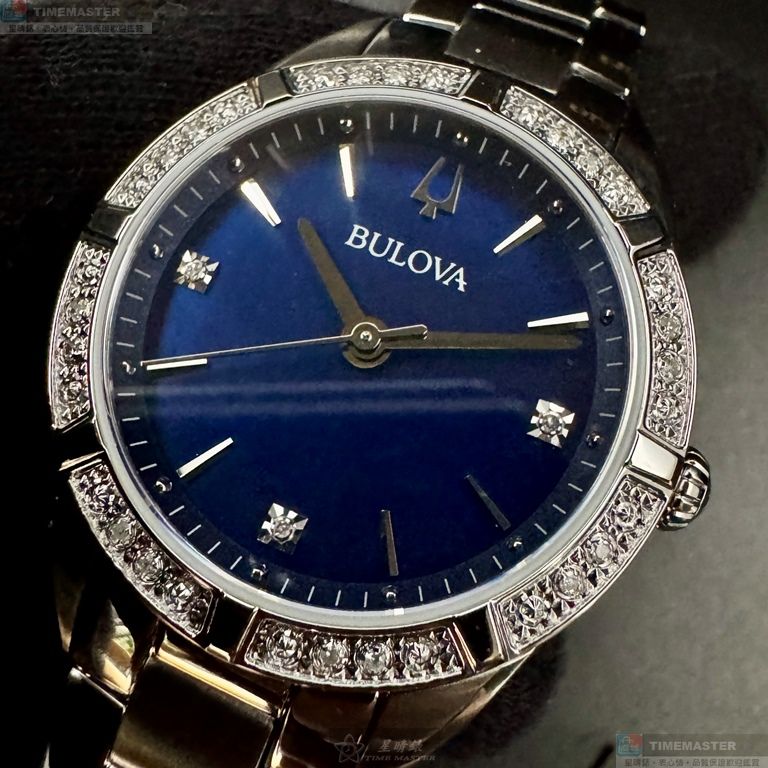 [星晴錶業]BULOVA手錶,32mm,BU00005寶藍色錶面銀錶殼銀色精鋼錶帶款, , large