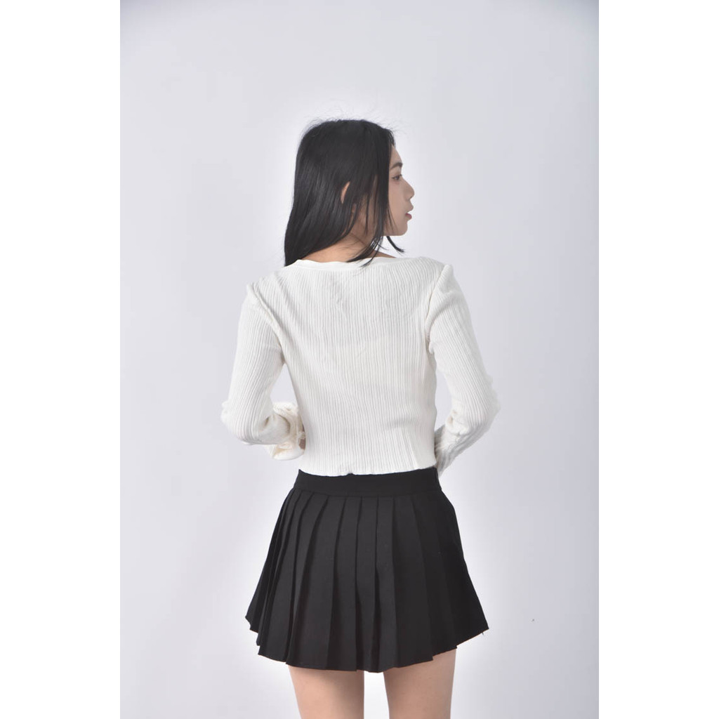 (S) girlsmonday排扣白色長袖上衣二手衣, , large