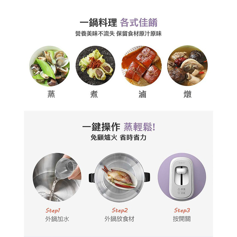 TATUNG 大同 11人份香芋紫全不鏽鋼配件電鍋 TAC-11P-MU, , large