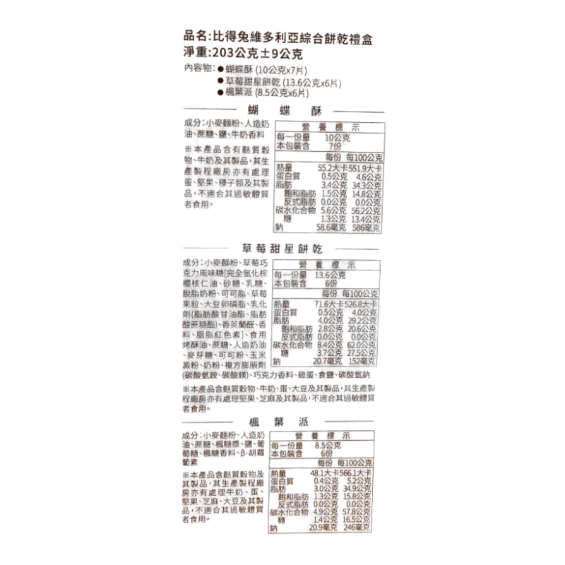 比得兔維多利亞綜合餅乾禮盒, , large