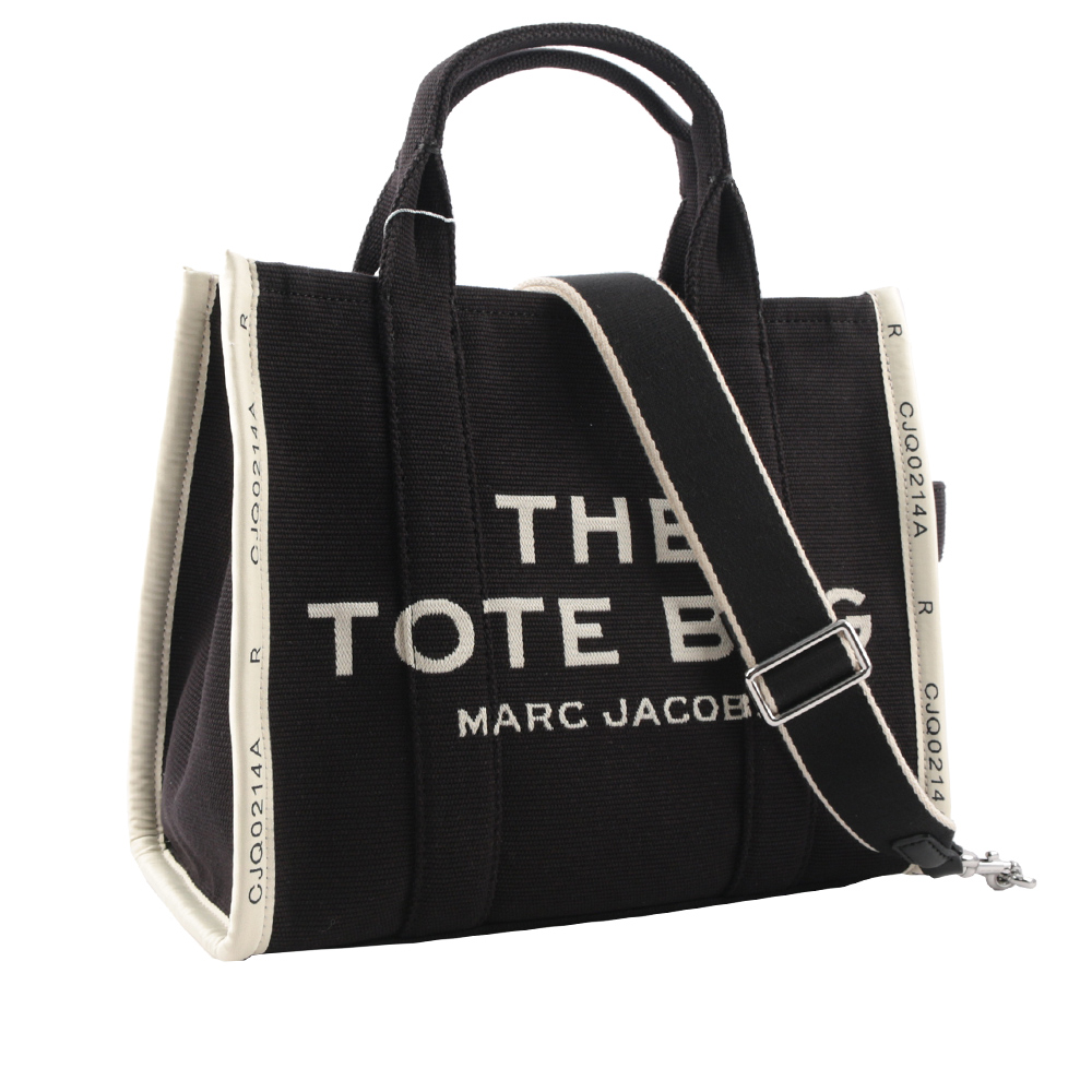 Marc Jacobs THE JACQUARD TOTE 雙色中款托特包/黑色/米色, , large