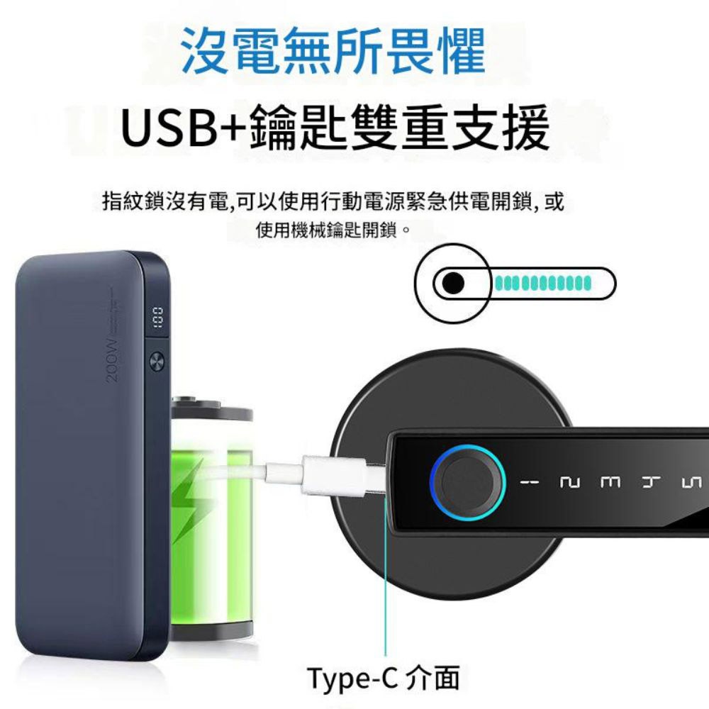 五合一智能指紋門把鎖/銀色, , large