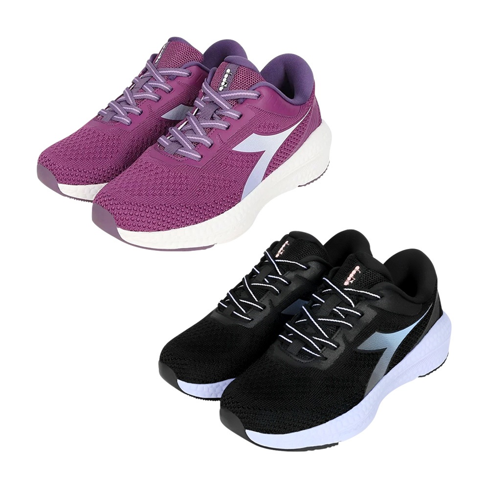 DIADORA迪亞多那 避震專業慢跑鞋 女運動鞋 女鞋 透氣 舒適 保護後跟 吸衝 反彈 耐磨 止滑 穩定 紫白 黑紫, , large