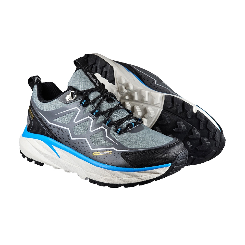 DIADORA迪亞多那 漫遊者戶外越野鞋 男運動鞋 男鞋 登山鞋 輕量 透氣 防潑水 緩衝 吸震 耐磨 防滑 灰 黑紅, , large