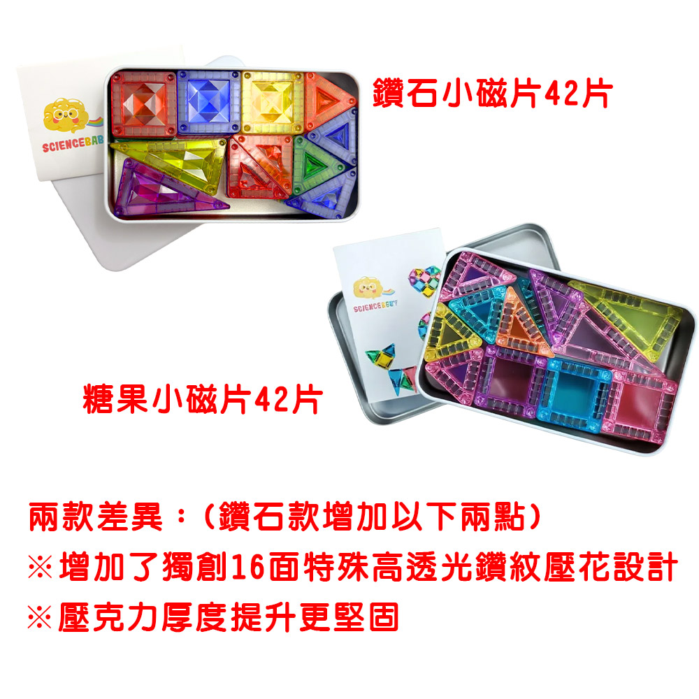 【啾愛你】ScienceBaby 鑽石雪鑽小磁力片 42片, , large